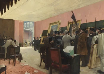 Una sesión del jurado de pintura